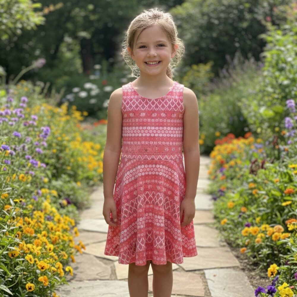 🛍️ BUNDLE ONLY • Girls Old Navy coral print fit & flare tank dress size Small